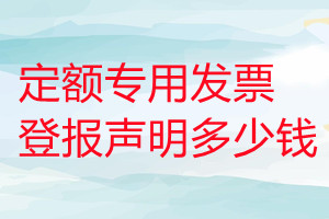 定額專用發(fā)票登報掛失多少錢
