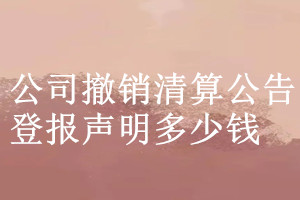 公司撤銷(xiāo)清算公告登報(bào)聲明在哪里辦理